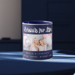 Mug Meilleurs amis noms photo marine bleu<br><div class="desc">Un arrière - plan bleu marine. La couleur bleue est inégale. Personnalisez et ajoutez votre propre photo, selfie de votre(vos) meilleur(s) ami(s) vos noms et lieu de l'événement. Le texte : Friends for Life est écrit avec un script de style moderne. Parfait comme cadeau pour vous-même ou comme cadeau d'anniversaire...</div>