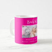 Mug Meilleurs amis noms photo rose chaud (Devant gauche)