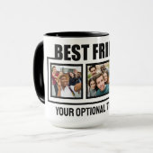 Mug Meilleurs amis photos et texte personnalisés (Devant gauche)