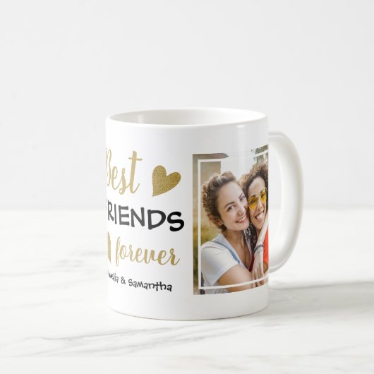 Mug Meilleurs Amis Pour Toujours BFF 2 Photo Noir Et O (Devant droit)