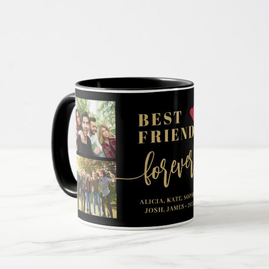 Mug Meilleurs amis pour toujours les noms de collage p (Devant gauche)