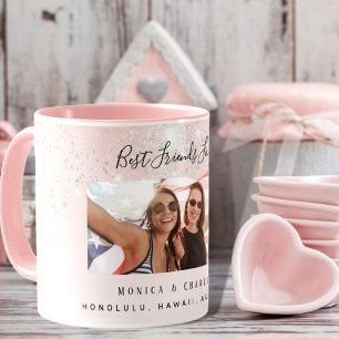 Mug Meilleurs amis pour toujours rose pâle parties sci
