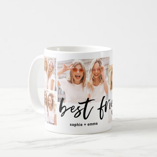 Mug Meilleurs amis | Script Décontracté et grille phot (Devant gauche)