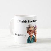 Mug Meilleurs grands-parents du monde - dessin animé e (Devant gauche)