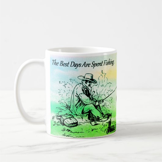 Mug Meilleurs Jours passés à pêcher Jours Pêcheur (Gauche)
