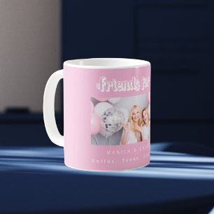 Mug Meilleurs noms de photos d'amis rose blanc