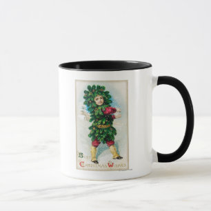 Mug Meilleurs voeux de Noël Homme en manteau À feuilla