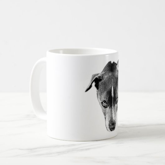 Mug Mélange Pitbull intense Mélange Monochrome Portrai (Devant gauche)