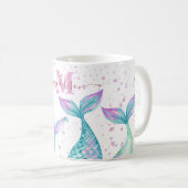 Mug Mélange sirène d'aquarelle Monogramme (Devant droit)