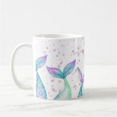 Mug Mélange sirène d'aquarelle Monogramme (Gauche)