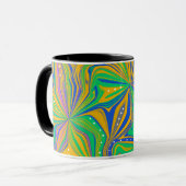 Mug Mélange Vert Psychedélique Abstrait Coloré (Devant gauche)