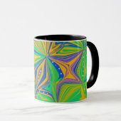 Mug Mélange Vert Psychedélique Abstrait Coloré (Devant droit)