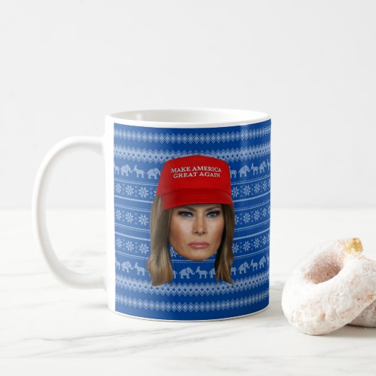 Mug Melania Trump MAGA Noël (Avec donut)