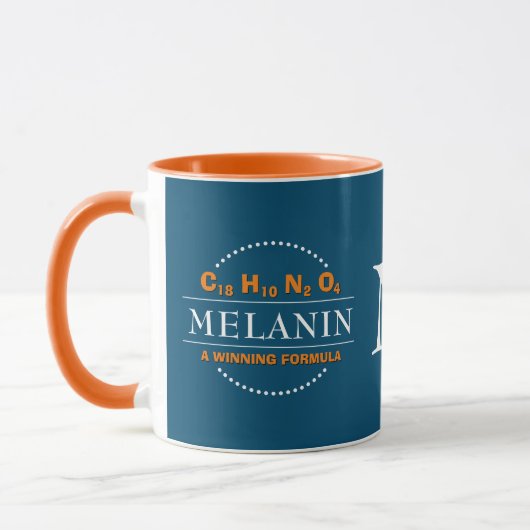 Mug MELANIN Formule gagnante Monogramme Turquoise (Gauche)