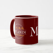 Mug MELANIN Winning Formule Bourgogne Monogramme (Devant gauche)