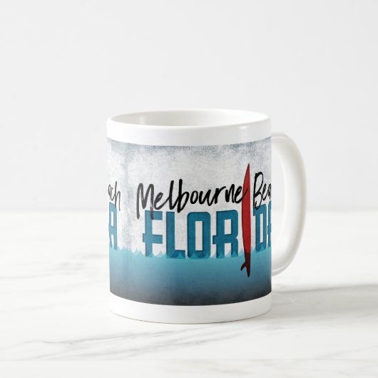 Mug Melbourne Beach Floride Surf Surf (Devant droit)