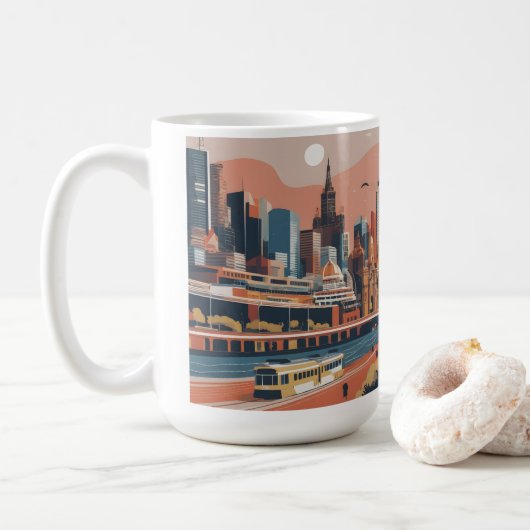 Mug Melbourne poster vintage (Avec donut)