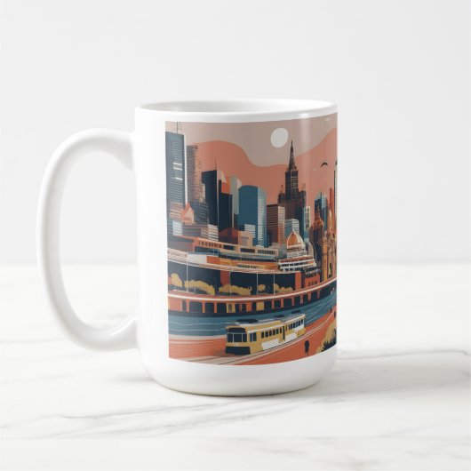 Mug Melbourne poster vintage (Gauche)