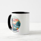 Mug Mele Kalikimaka Étiquette de l'île tropicale 2023 (Devant gauche)