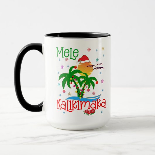 Mug Mele Kalikimaka Hawaiian Joyeux Noël Aloha (Gauche)