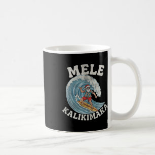 Mug Mele Kalikimaka Santa surf à Hawaï pour Noël