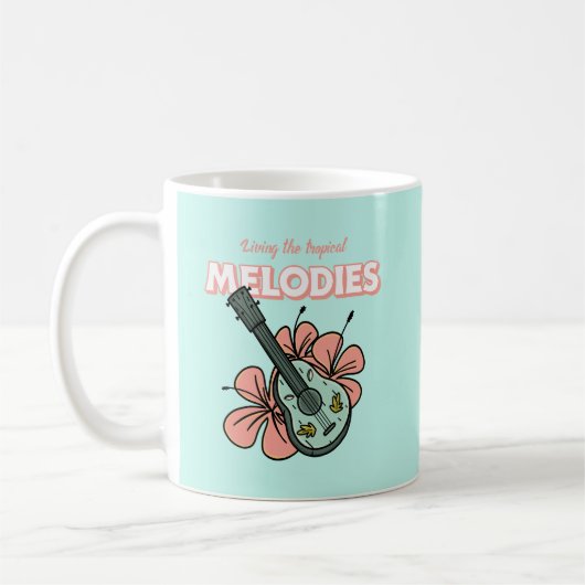 Mug Mélodies tropicales Ukulele Floral Art (Gauche)