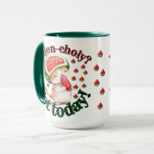 Mug Melon-choly ? Pas aujourd'hui ! - Chat mignon avec (Devant gauche)