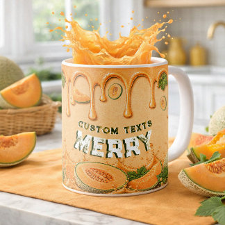 Mug Mélon Fruit Drip Art Cadeau de fête de jardin vint
