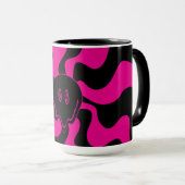 Mug Melt de sourire - Magenta et noir (Devant droit)
