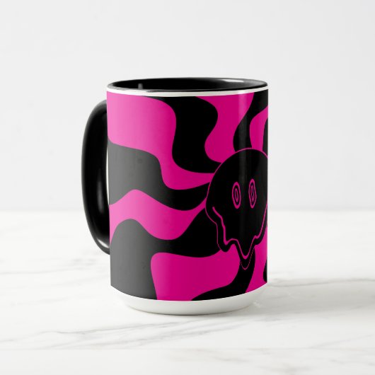Mug Melt de sourire - Magenta et noir (Devant gauche)