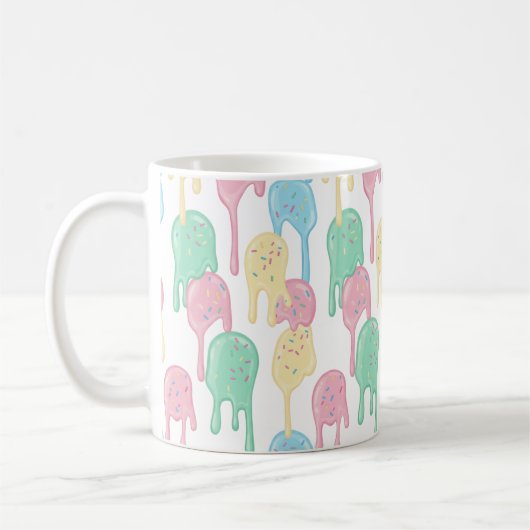 Mug Melting Ice Cream and Sprinkles Pattern (Gauche)
