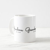 Mug Mémé a établi un script noir minimal (Devant gauche)