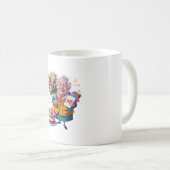 Mug Mémé à vélo avec gâteau et ballons (Devant droit)