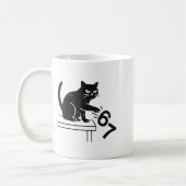 Mug Mème de chat drôle 6 7 renversant 67 (Gauche)