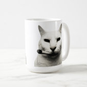 Mug Mème de chat drôle et cool fumant une cigarette (Devant droit)