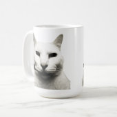 Mug Mème de chat drôle et cool fumant une cigarette (Devant gauche)