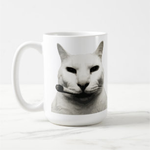 Mug Mème de chat drôle et cool fumant une cigarette