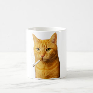 Mug Mème de chat drôle et cool qui fume une cigarette