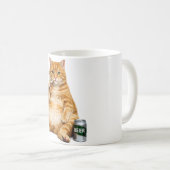 Mug Mème de chat drôle et cool qui fume une cigarette (Devant droit)