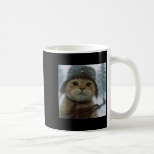 Mug Mème de chat farfelu en neige avec selfie de solda