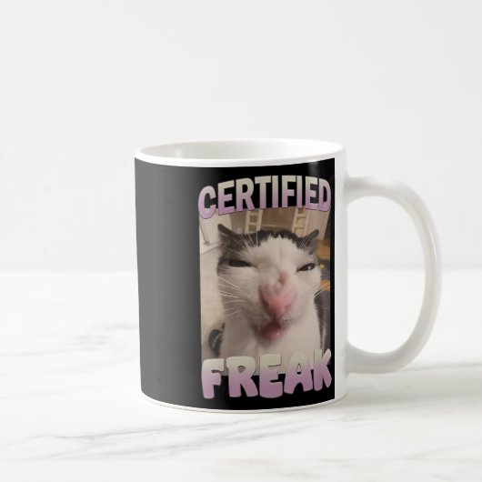 Mug Mème de chat Freak Certifié Mèmes Offensifs Funn (Droite)