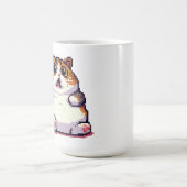Mug Mème de chat gras orange choqué pixel art (Centre)