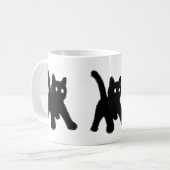 Mug Mème de chat noir surpris choqué drôle (Devant gauche)