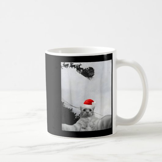 Mug Mème de chats Chat drôle selfie avec chapeau de Pè (Droite)
