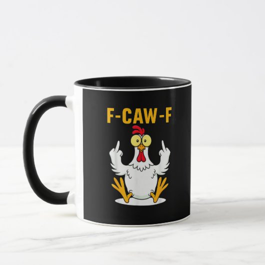 Mug Mème de coq citation F-Caw-F (Gauche)