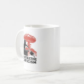 Mug Mème de linogravure constructive de critique de ch (Devant gauche)