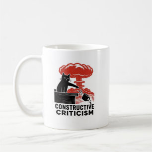 Mug Mème de linogravure constructive de critique de ch