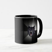Mug Mème de loup de folie (Devant droit)