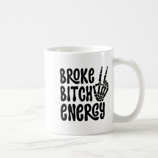 Mug Mème de main de squelette drôle énergie cassée (Droite)