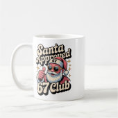 Mug Mème de Noël drôle 67 - Rétro Santa approuvé 67 (Gauche)